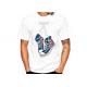 White Sublimation Printed Casual T - Shirts Cotton Crew Neck Regular Fit