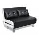 Pu Leather Folding Chair Sofa Bed Black White With Metal Legs