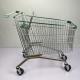 Customized 275L Warehouse Supermarket Shopping Trolley With Green Plastic Parts