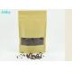 Clear Window Customized Paper Bags , Kraft Paper Bags For Coffee / Tea Packaging