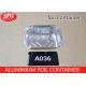 A036 Disposable Aluminium Foil Food Containers Grill Pan 880ml Volume For Foods