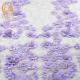 Embroidered 3D Flower Lace Fabric / Purple Lace Material Polyester For Evening