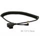 Coiled D-Tap to Right angle DC 5.5x2.5mm Cable for DSLR Rig Power V-Mount Anton Battery