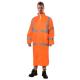 RAINWEAR Raincoats Polyester/PVC Hooded Adjustable Safety Rain Coat with Reflective Tape