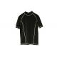 Black Short Sleeve Rash Guard swim Shirt , Sgs Listed Uv Rash Guard Clothing 