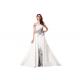 Elegant White Ladies Off Shoulder V Neck Wedding Dress Fully Lined Custom Size