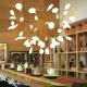 Nordic Art Minimalist Chandelier Concise Tree Leaves Coffee Shop Bar LED Hanging Light Fixtures With LED Bulbs