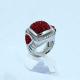 Fashion 316L Stainless Steel Casting Clay CZ Stones Ring LRX392