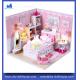 English Instruction Dollhouse Miniature Model Toy House Gift Educational Toy Craft M001