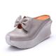 S3112020 Spring And Summer New Leather Slope With Original Handmade Bow Female Sandals