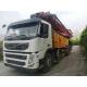 Red Used Concrete Pump Truck With Volve Chassis 56m / 6 Section