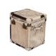 Brown White Leather Retro Trunk Vintage With Lock Wood Nightstand With Fur