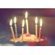 Colorful Screw Spiral Birthday Candles No Dripping With Plastic Flower Holder