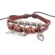 Korean version of the retro alloy bracelet love love trinkets leather hand-beaded bracelet