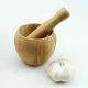 Eco Friendly Bamboo Wooden Bowl And Crusher Non - Flammable Delicate Appearance