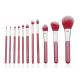 Smile Red Professional Makeup Brush Set Wood Handle PU Bag 136mm - 169mm