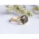Large Hexagon Moss Agate Statement  Wedding Cluster Ring Set
