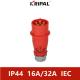 380V IP44 3 Phase Industrial Sockets And Plug Universal IEC standard
