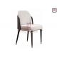 Leather / Fabric Seat Wood Restaurant Chair Curved Backrest With Gold Hardware