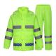 Reflective Raincoat, Classic Raincoat Waterproof Hi Vis Reflective Long Rain Jacket ANSI Class 3 Yellow, 4X-Large