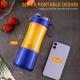 Portable Blender, Vaeqozva USB Rechargeable Smoothie on the Go Blender Cup with Straws, Protein Shakes Fruit Mini Mixer