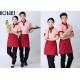 Stripe Shirt Restaurant Staff Uniforms Embroidered Workwear For Women