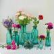 Home Deco Glass Vases / Blue Glass Flower Bottle / Round Top Vase