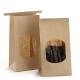 Stand Up Kraft Paper Bag With Clear Window For Coffee Bean Luxury Packaging Style