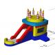 Indoor Children Birthday Candle Inflatable Bounce House Combo With Slide 3 Years Waranty