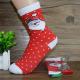 Lovely cartoon christmas santa claus design cotton winter thick wearing socks for women