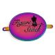 Eco-friendly Metal Logo Tag for Handbags Rainbow Color Oval Name Tag Accessories