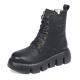 HZM039 Leather Hint Boots Female Ultra-Light Bottom Layer Leather Martin Boots Warm Mary Tube Boots Children Retrostic I