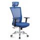 Elegant Gas Lift  Blue High Back Office Chair Fabric And Mesh Covered