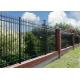 ISO9001 Steel Tubular Fencing , 2.1x2.4m 3 Rail Steel Fence