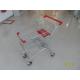 Sixty Litres Zinc Plated Supermarket Shopping Carts With Red Anti UV Plastic Parts