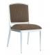 Round Silver Tube with Coffee Stripes Fabric Cover for Aluminium or Iron Dining Chair