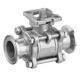 SS 3PC Clamp End Ball Valves with ISO5211 Mounting Pad , CF8M / CF8 / WCB Material