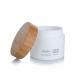 100ml White Cosmetic Bamboo Bottle Plastic Cream Jar With Bamboo Lid