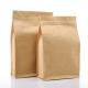 china Factory manufacture Recyclable square flat bottom zipper kraft paper bag for food packaging