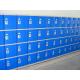 Blue School Lockers With Clover Lock , Vandal Resistant Plastic Four Tier Lockers