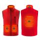 Red Rechargeable Heated Gilet Winter Outdoor Heated Electric Thermal Waistcoat