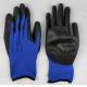 Blue Black PU Coated Gloves 18 Gauge PU Palm Dip Gloves Ultra Thin