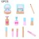 12pcs/Set Wooden Simulation Pretend Play Makeup Kit Toy For Girls