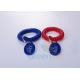 Stretchable Spiral Wrist Coil Keychains With Custom Colors / Logo Oval Tag
