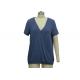 Customized Color Smart Casual Ladies Wear Womens Banded Bottom Shirts Light Blue