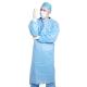 Medical Blue Disposable Isolation Gown With Round Collar Polypropylene Material