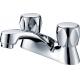 Double Handles Brass Basin Tap Faucets For 2 Holes Bathroom Sink Basin
