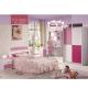 Pink White MDF Cute Children Bedroom Sets Furniture 960mm