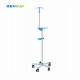 Factory Cheap 5 Casters Stainless Steel Mobile Drip Stand