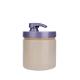 250ml Champagne-Colored cylindrical smooth with purple pump for shampoo lotion bottle